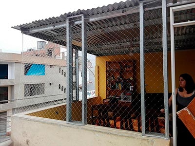 trabajo malla en terraza